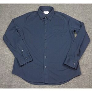 Ministry of Supply Shirt XL Mens Navy Blue Apollo Long Sleeve Button Down